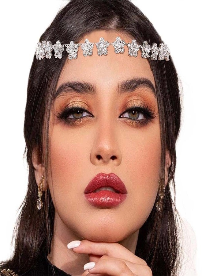 Outyua Head Pieces Bride Wedding Head Chain Flower Designs Fashion Hair Chain Jewelry Headpieces Headdress Halloween Costume Head Accessories for Women - Image 1